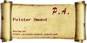 Polster Amand névjegykártya